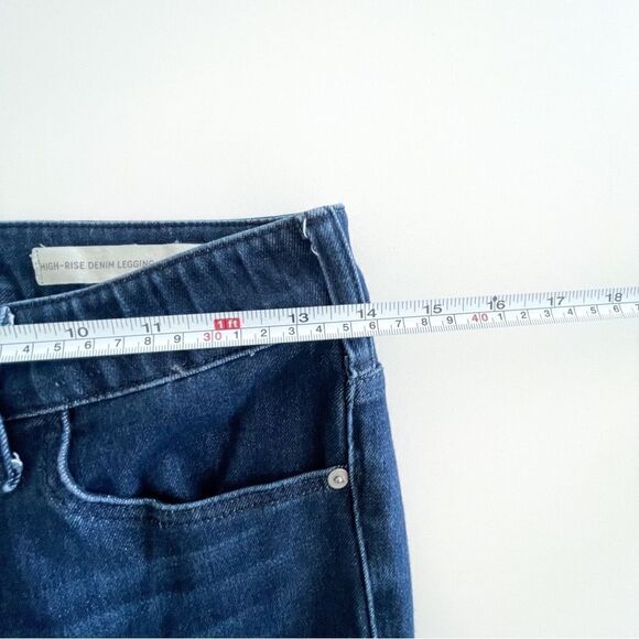 Anthropologie Pilcro High-Rise Denim Leggings Dark Blue Wash Jeans Women's 27 - Picture 8 of 12
